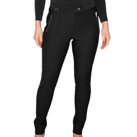 EUC Erin Snow Eschler Ski Pants Size 8 Ankle Straps Black